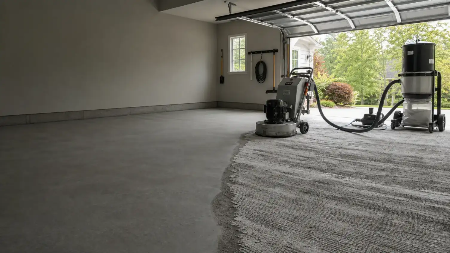 Garage Glow Final garage floor coating surface preparation in Atlanta Georgia by Garage Glow